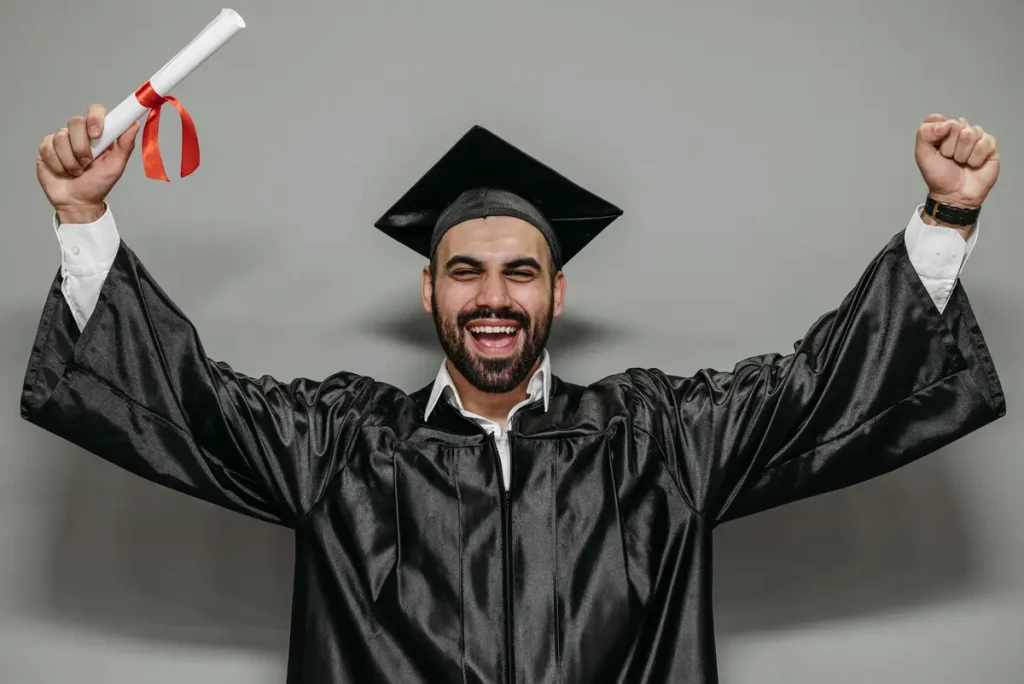 man with a diploma