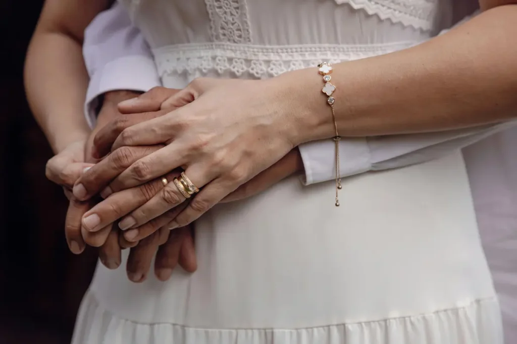 woman at a small wedding 