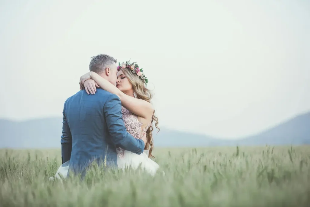 man and woman at a wedding